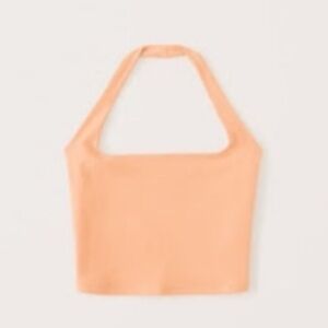 Abercrombie & Fitch Women’s Double-Layered Seamless Fabric Halter Top Orange